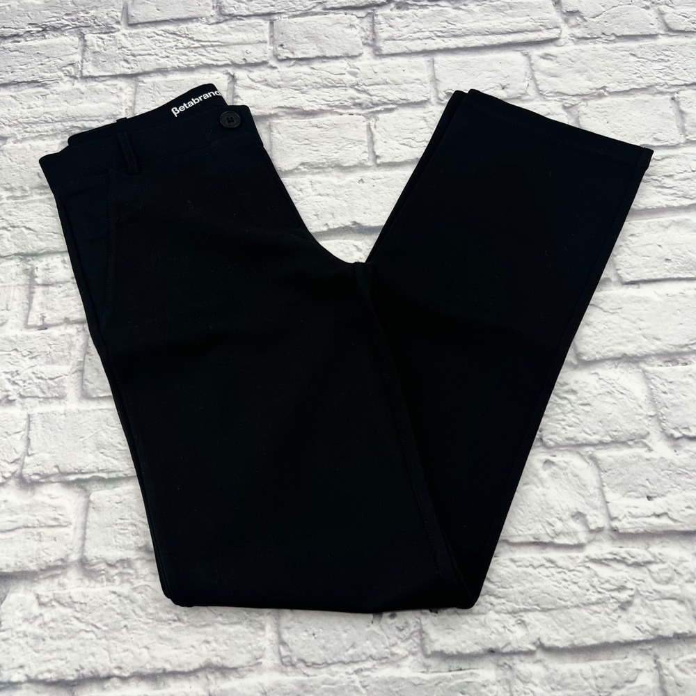 Betabrand Dress Pant Yoga Pants Black Straight Leg Small Petite Workwear Trouser